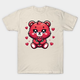 cuddly bear  single rose T-Shirt